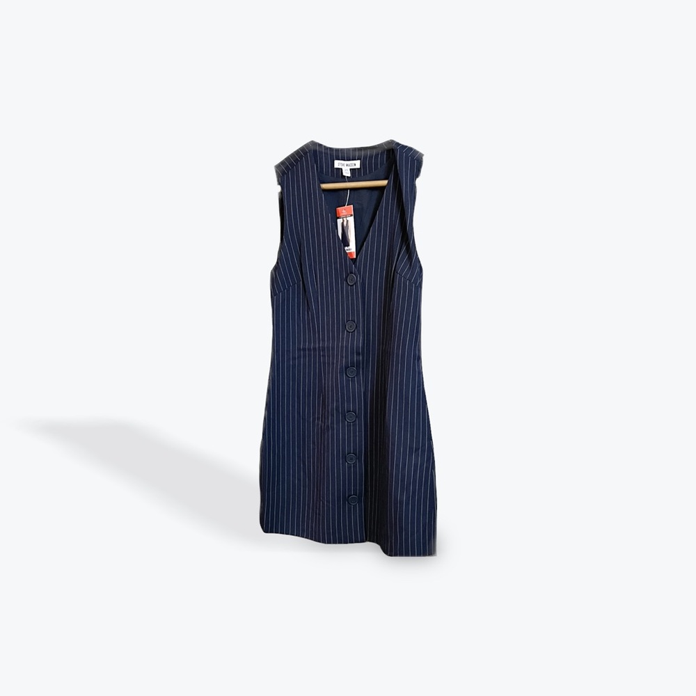 Steven Madden Navy Blue Striped Dress